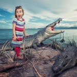 Fotoserie – Zusjes worstelen met een octopus en staan tussen de krokodillen