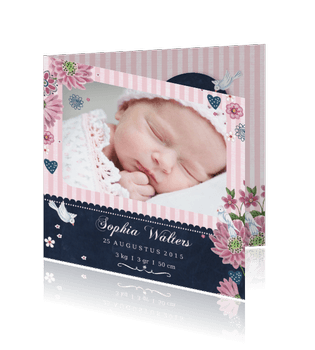 foto-geboortekaart-meisje-krijt-bord-roze-streepjes