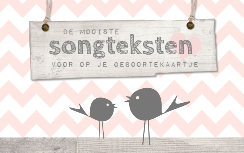 Songtekst op een geboortekaartje - Babyblog