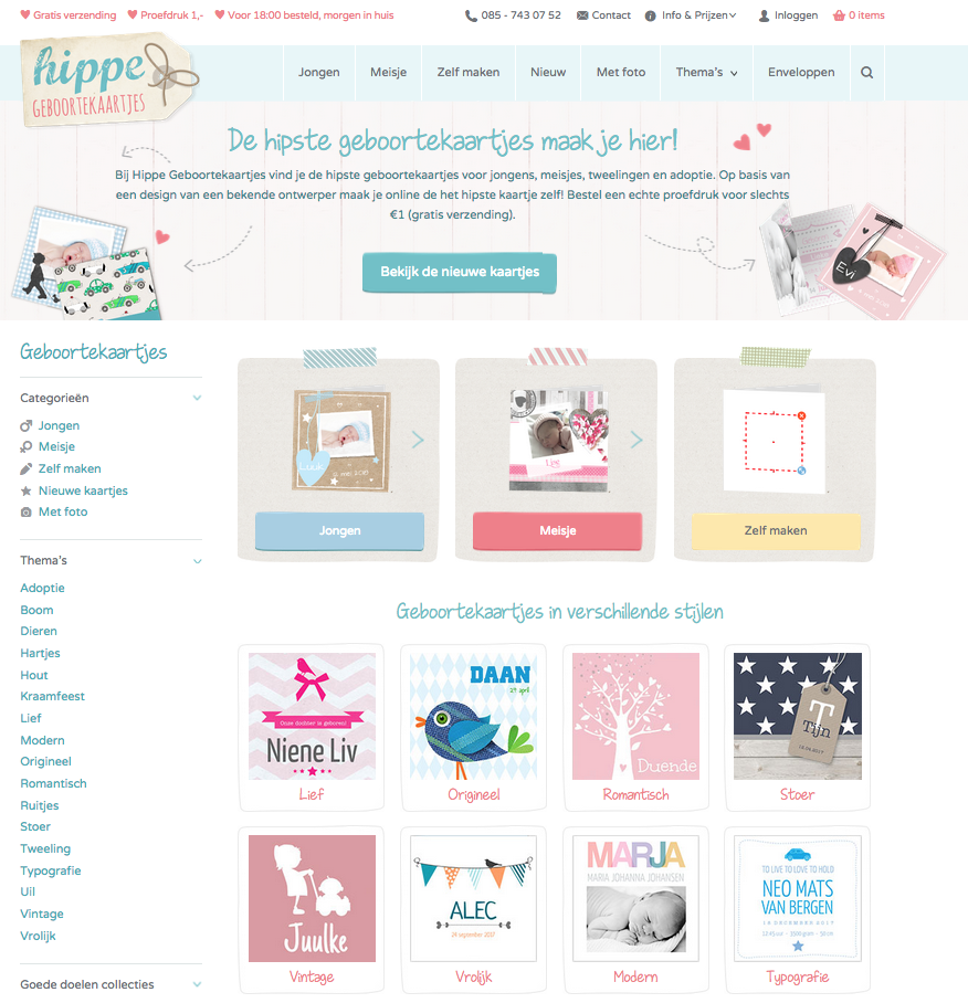 homepage hippe geboortekaartjes