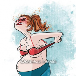 Een piranha aan je borst en andere herkenbare moederschaps-cartoons