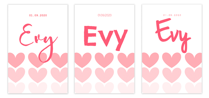 geboortekaartje typografie lettertypen